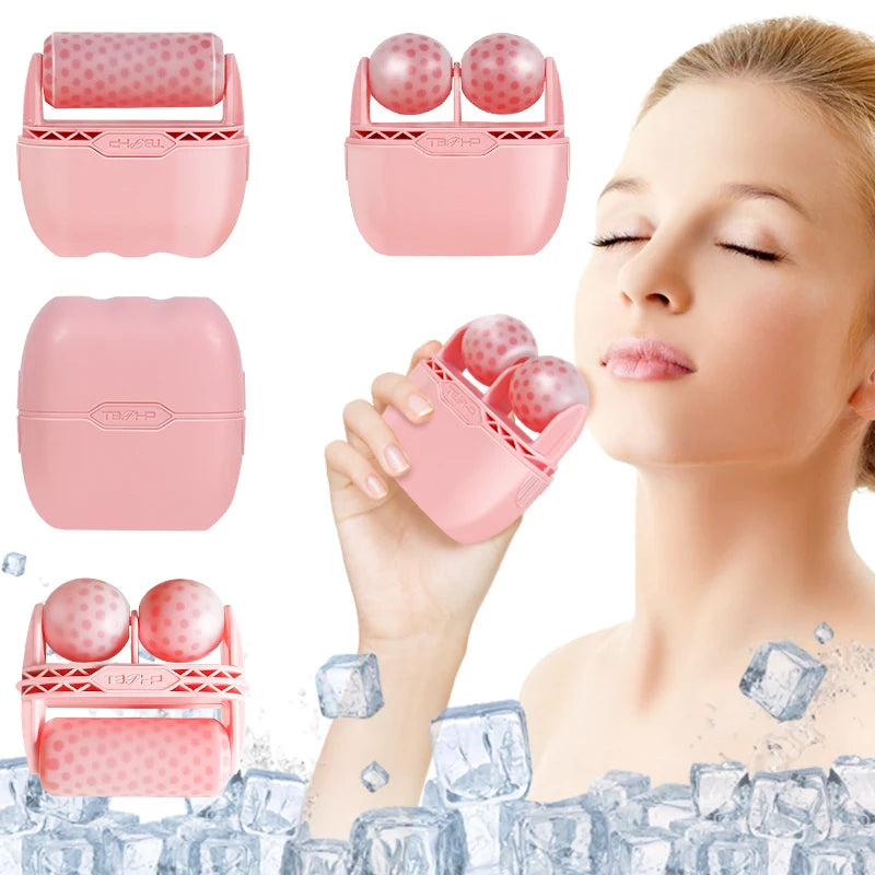 Double Ice Roller Facial Massager Double Roller