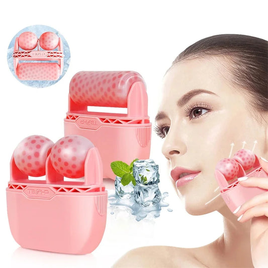 Double Rouleau de Glace Massage pour le Visage Double Rouleau