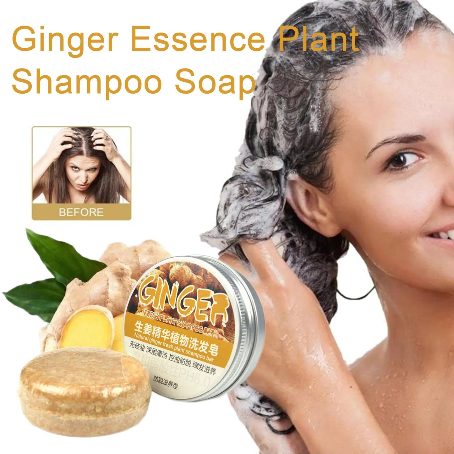 Shampooing au Gingembre pour la Pousse des Cheveux